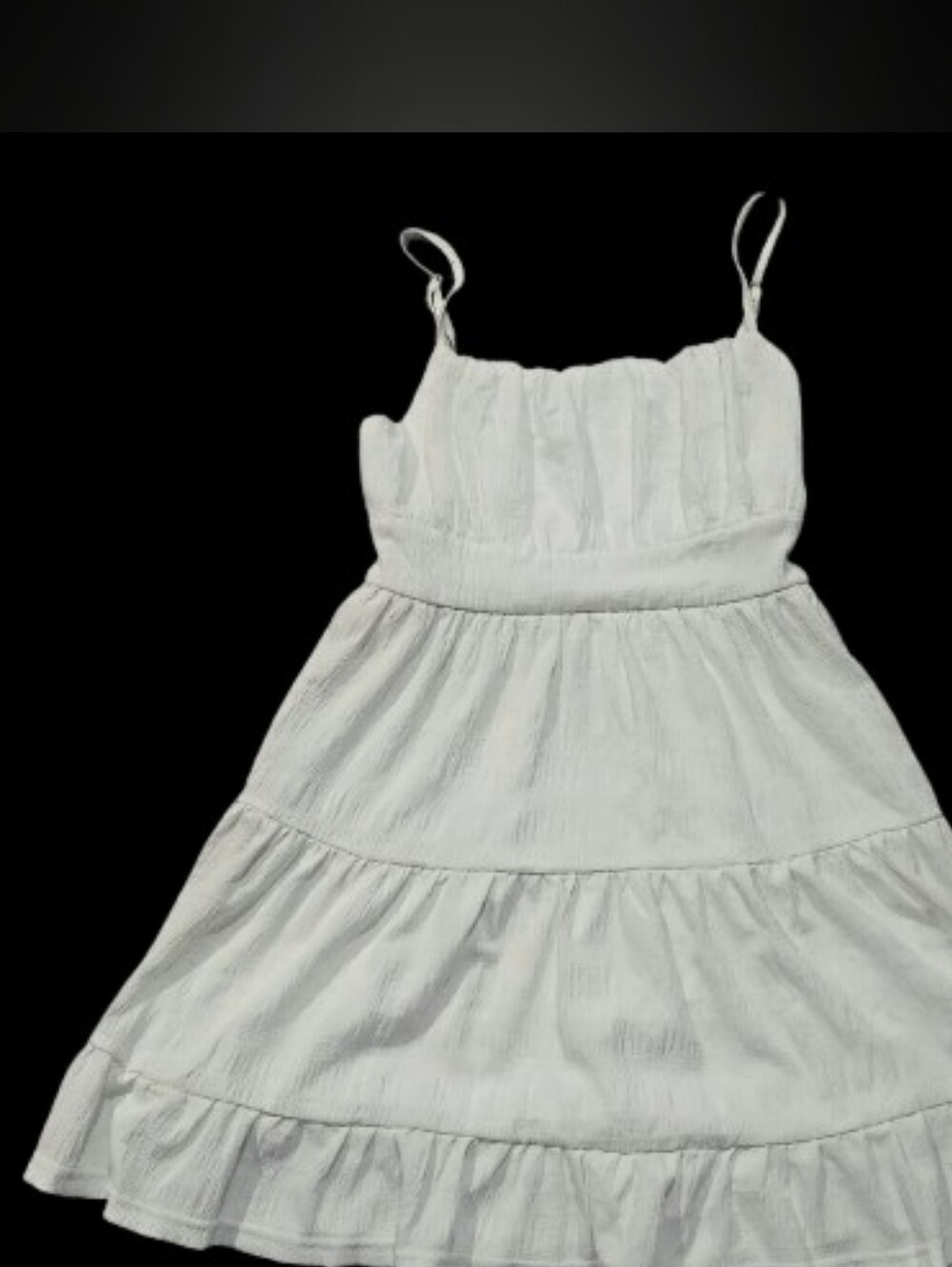 SHEIN White Ruffle Hem Lined Cami Dress XS/2
